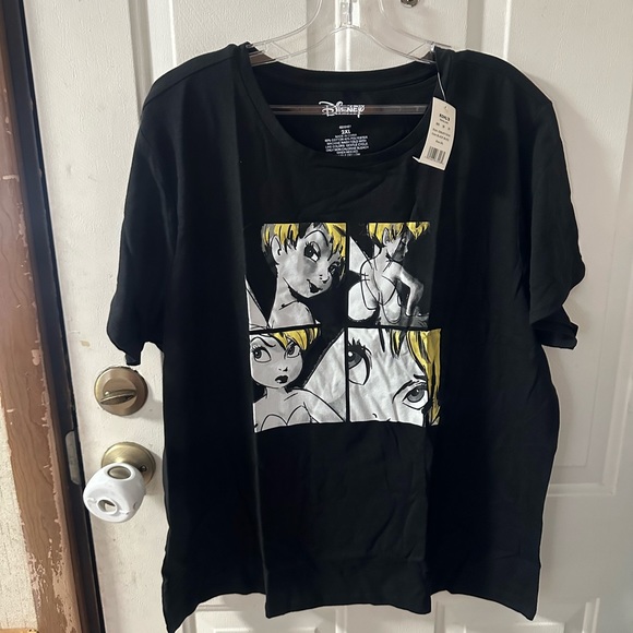 Disney Tops - DISNEY PLUS SIZE TINKERBELL GRAPHIC TEE: BLACK: NWT: SZ 2XL